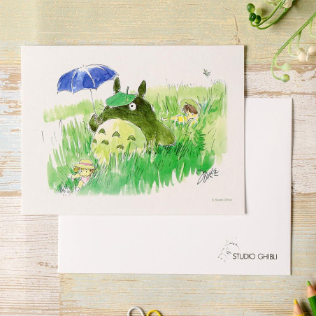 Postcards and Letter papers - Watercolour Greeting cards 24 x 15,8 cm Mei & Totoro & Sakura - My Ne