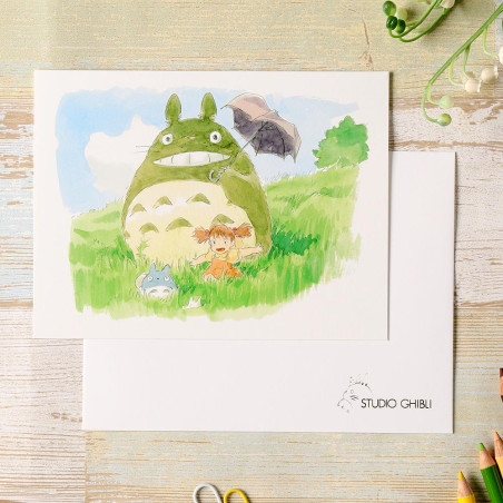 Postcards and Letter papers - Watercolour Greeting cards 24 x 15,8 cm Mei & Totoro - My Neighbor To