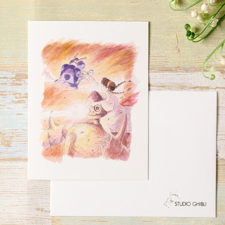 Postcards and Letter papers - Watercolour Greeting cards 24 x 15,8 cm Rescue - Castle in the Sky