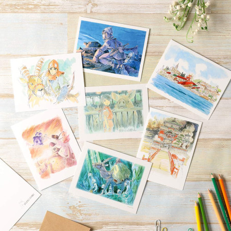 Postcards and Letter papers - Watercolour Greeting cards 24 x 15,8 cm Rescue - Castle in the Sky