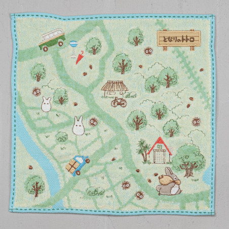 Linge de maison - Mini Serviette Carte de balade 25x25 cm - Mon Voisin Totoro
