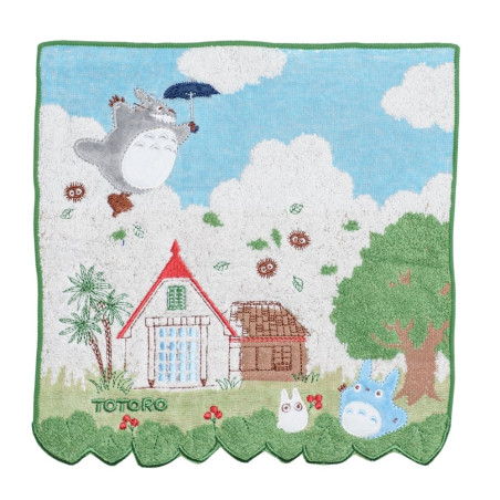 Linge de maison - Mini Serviette Totoro dans le ciel 25x25 cm - Mon Voisin Totoro