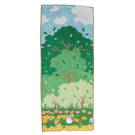 Linge de maison - Serviette Course Totoro bleu & blanc 34x80 cm - Mon Voisin Totoro