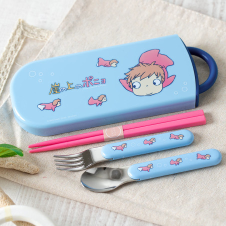 Chopsticks - Set Chopsticks Spoon Fork Ponyo in the ocean - Ponyo on the Cliff