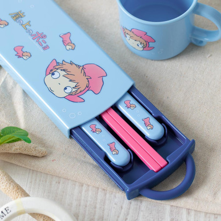 Chopsticks - Set Chopsticks Spoon Fork Ponyo in the ocean - Ponyo on the Cliff