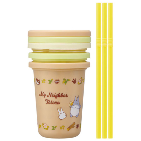 Kitchen and tableware - 3 Glasses with Straw Set - My Neighbor Totoro