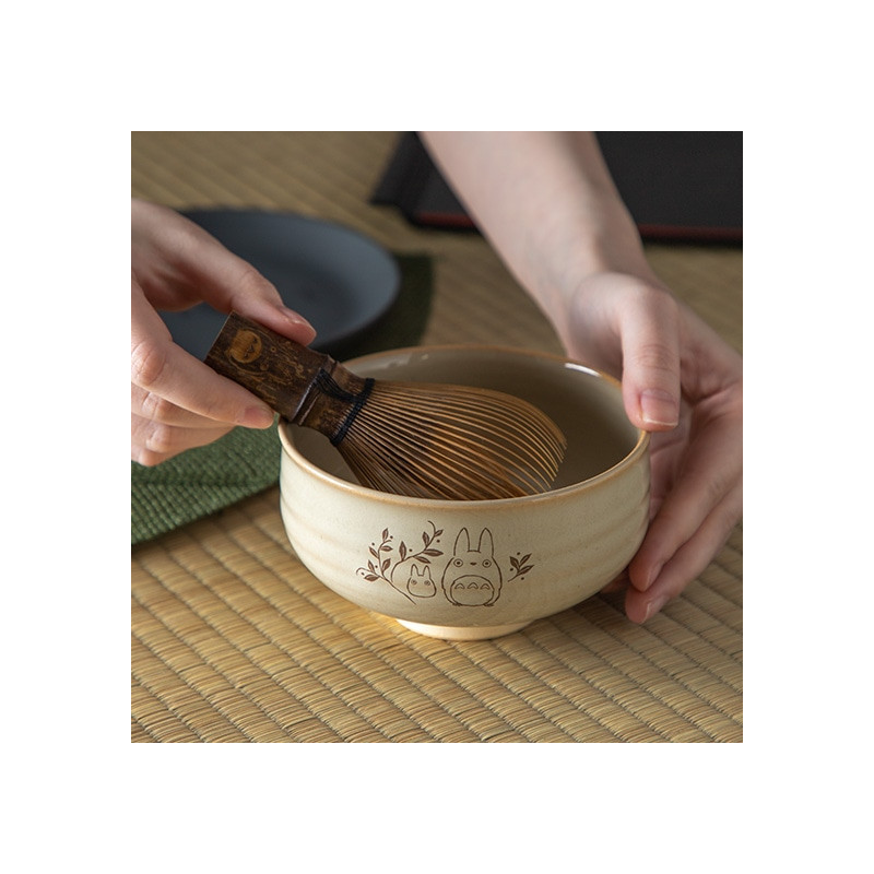 Porcelaine japonaise - Bol à matcha et fouet Akahada-yaki - Mon voisin Totoro