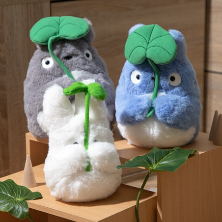 Peluches Nakayoshi - Peluche Nakayoshi Totoro Gris avec feuille - Mon Voisin Totoro