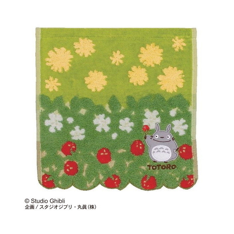 Linge de maison - Mini Serviette Totoro Fleurs & Fraises 25x25 cm - Mon Voisin Totoro