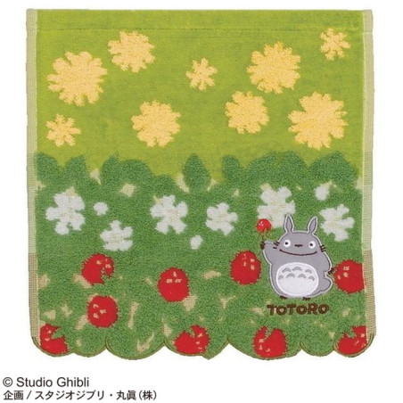Linge de maison - Mini Serviette Totoro Fleurs & Fraises 25x25 cm - Mon Voisin Totoro