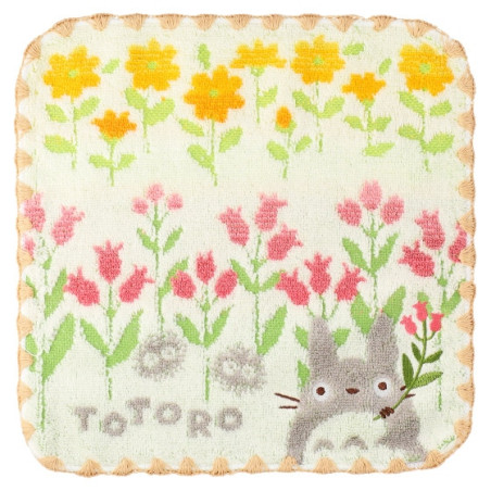 Linge de maison - Mini Serviette Totoro Fleurs Sauvages 25x25 cm - Mon Voisin Totoro