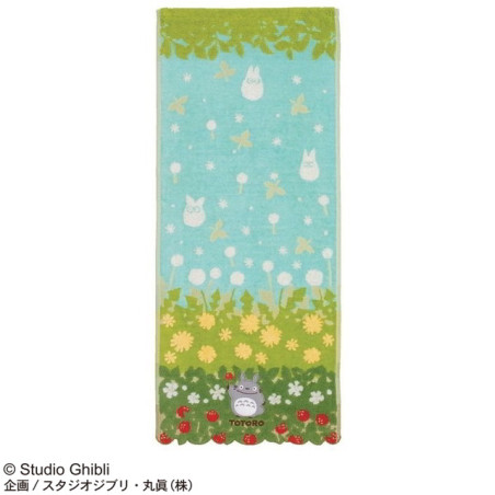 Linge de maison - Serviette Totoro Fleurs & Fraises 34x80 cm - Mon Voisin Totoro
