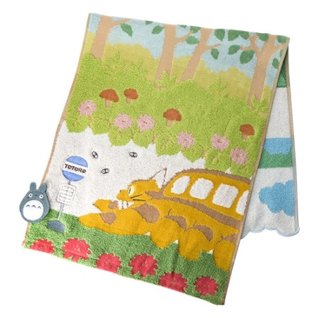 Linge de maison - Serviette Chatbus en Chemin 34x80 cm - Mon Voisin Totoro