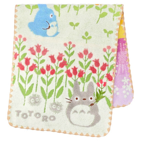 Linge de maison - Serviette Totoro Fleurs Sauvages 34x80 cm - Mon Voisin Totoro