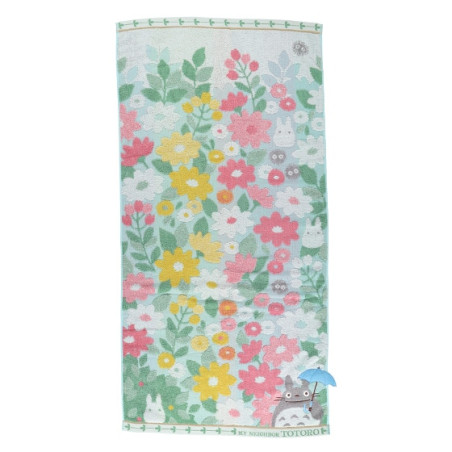 Household linen - Large Bath Towel Totoro Flower Fields 60x120 cm - My Neighbor Totoro