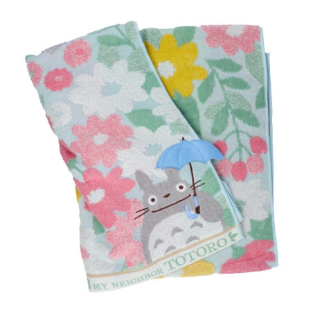 Household linen - Large Bath Towel Totoro Flower Fields 60x120 cm - My Neighbor Totoro