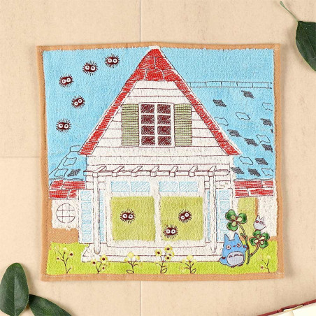 Household linen - Mini Towel Totoro & Kusakabe House 25x25 cm - My Neighbor Totoro