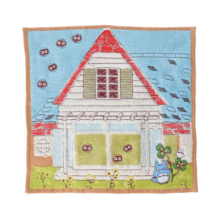 Household linen - Mini Towel Totoro & Kusakabe House 25x25 cm - My Neighbor Totoro