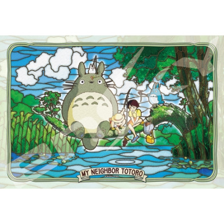 Jigsaw Puzzle - Stained glass Puzzle 300P Totoro Fishing - My Neighbor Totoro