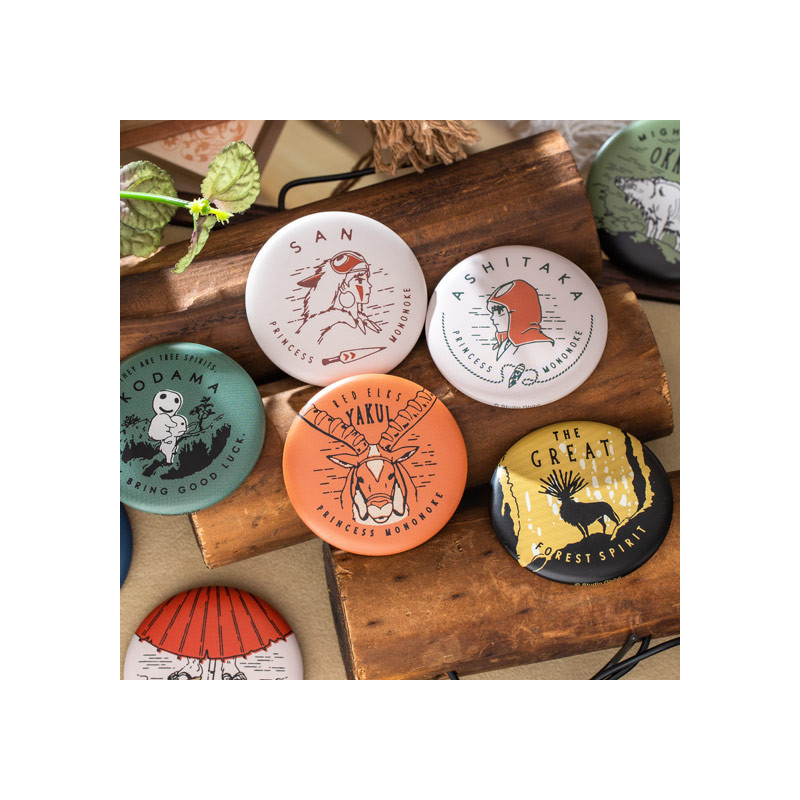 Chapas - Colección de insignias vintage 10 PCS - La princesa Mononoke