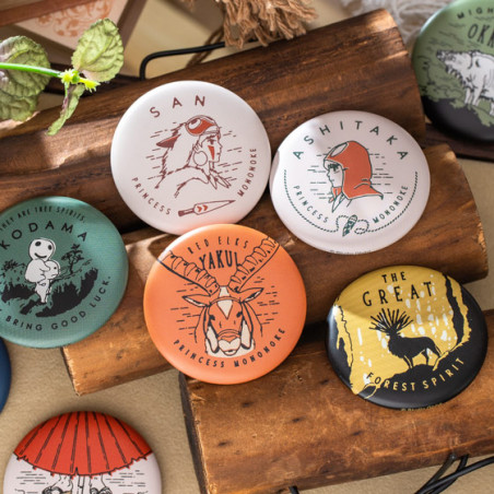Chapas - Colección de insignias vintage 10 PCS - La princesa Mononoke