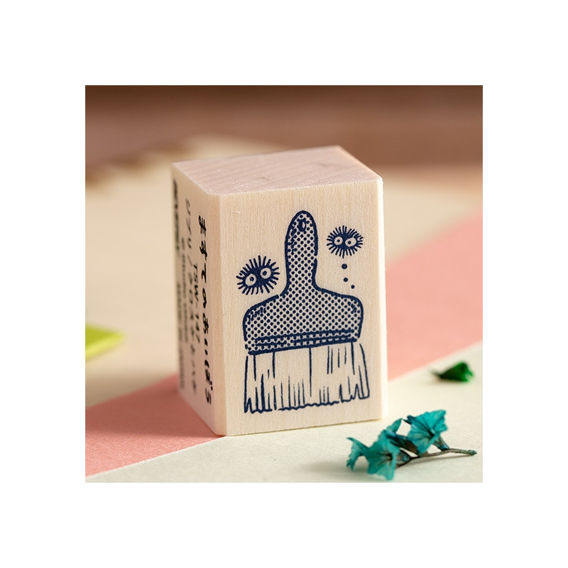 Petit matériel - Tampon en bois Noiraudes & Pinceau - Mon Voisin Totoro