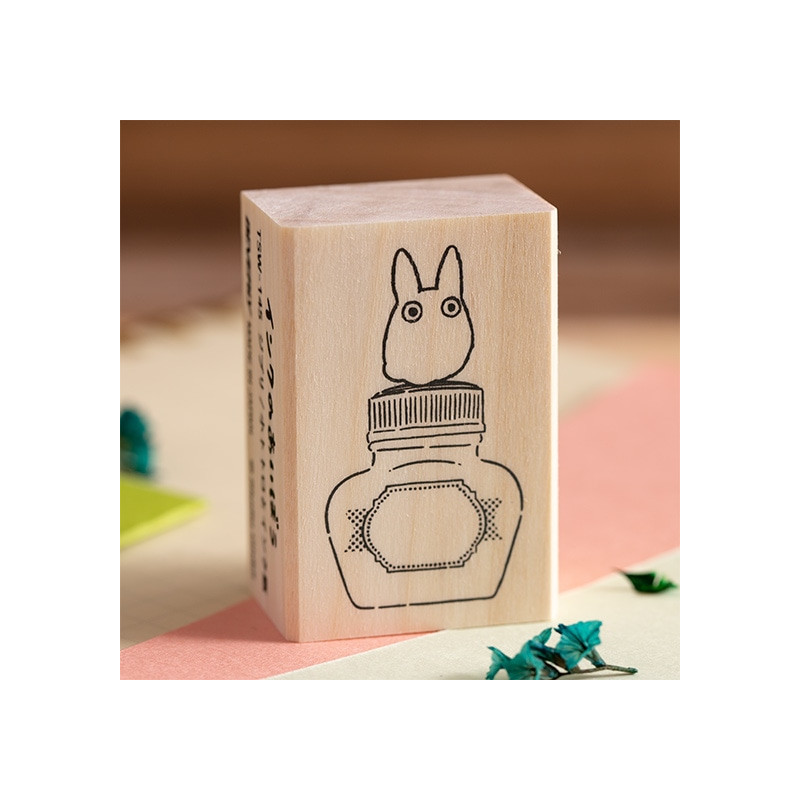 Small equipment - Small Totoro & Ink bottle Wood stamp - My Neighbor Totoro