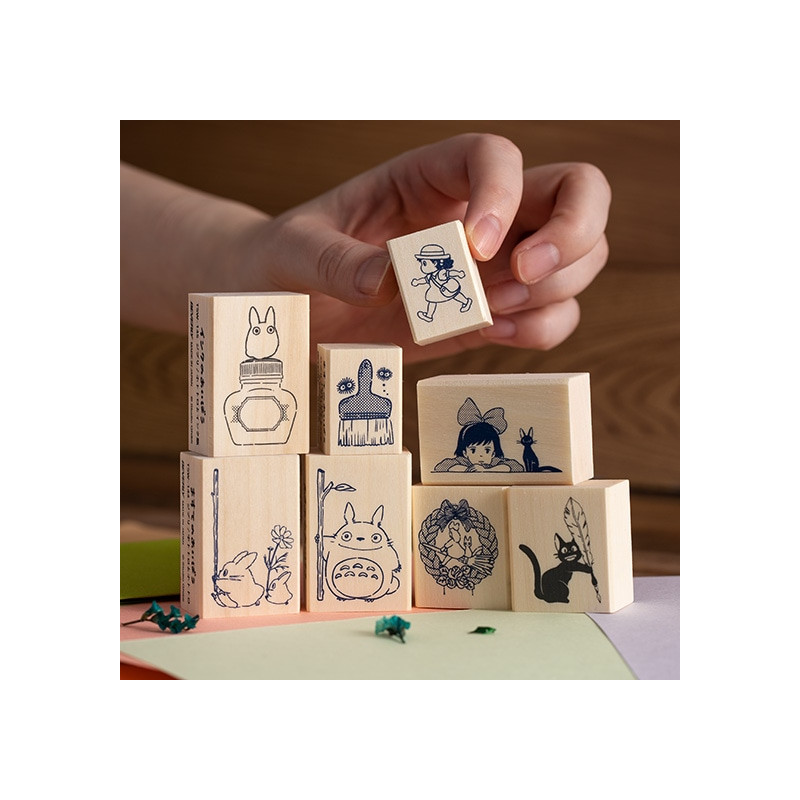 Small equipment - Small Totoro & Ink bottle Wood stamp - My Neighbor Totoro