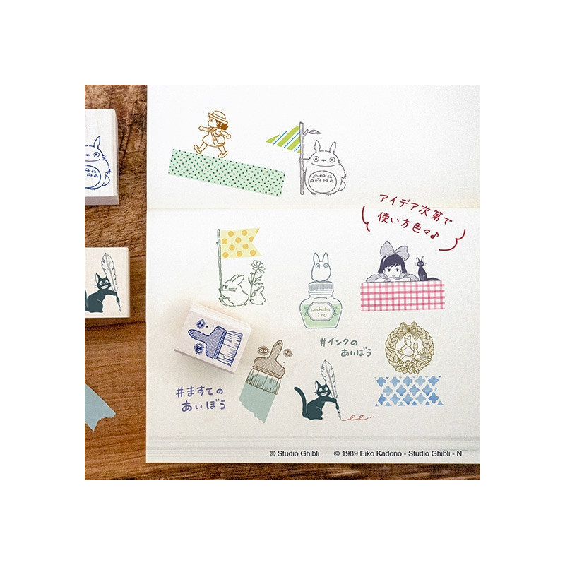Small equipment - Small Totoro & Ink bottle Wood stamp - My Neighbor Totoro