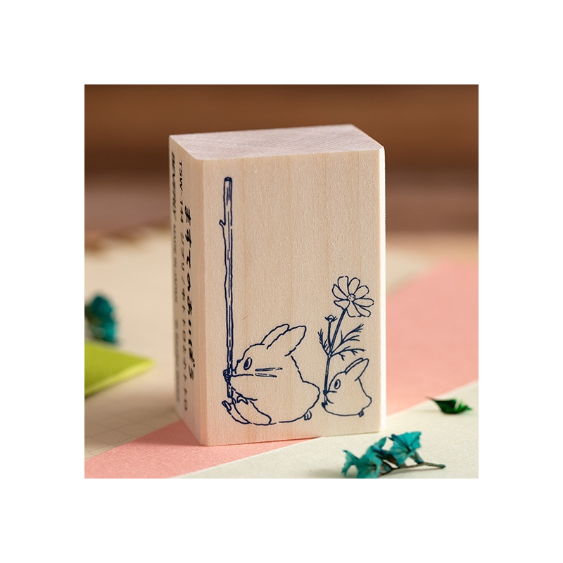 Petit matériel - Tampon en bois Totoro Bleu & Blanc - Mon Voisin Totoro