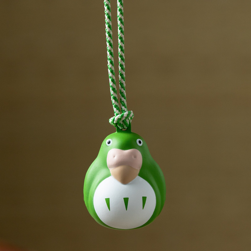 Strap Netsuke Green Parakeet Ring Bell - The Boy and the Heron Strap Netsuke Green Parakeet Ring Bell - The Boy and the Heron