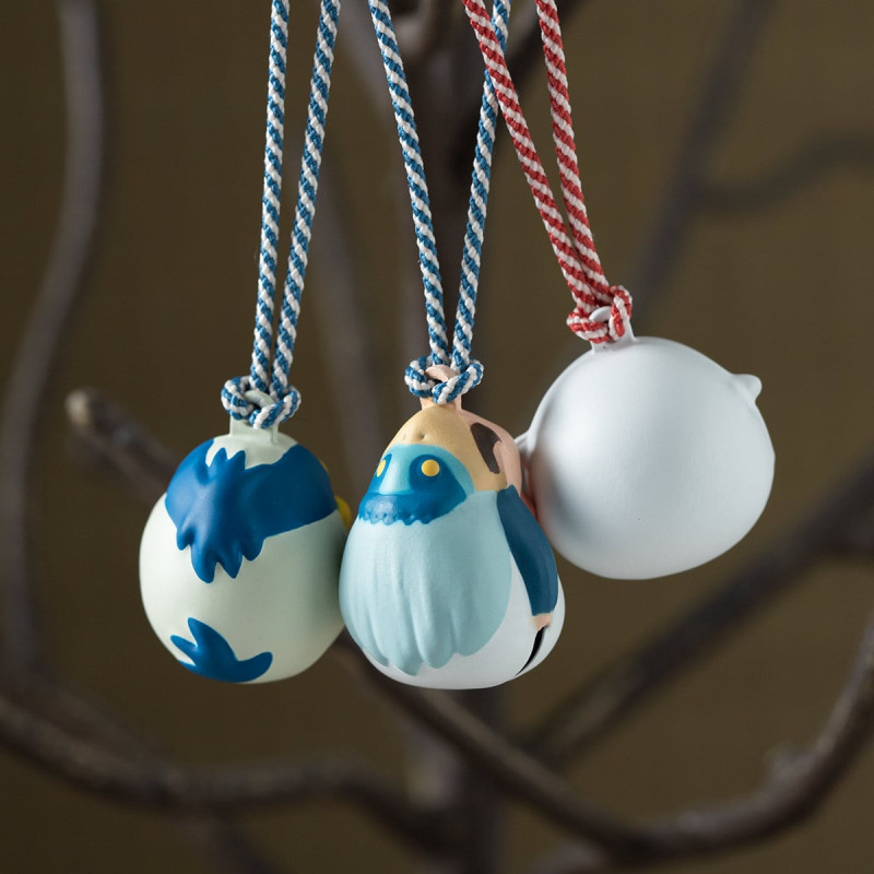 Strap Netsuke Gray Heron Ring Bell - The Boy and the Heron Strap Netsuke Gray Heron Ring Bell - The Boy and the Heron