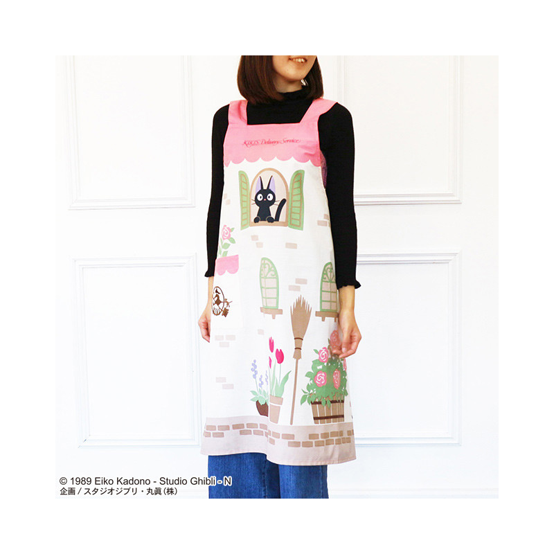 Cuisine et vaisselle - Tablier Jiji à la fenêtre 85x100 cm - Kiki la petite sorcière