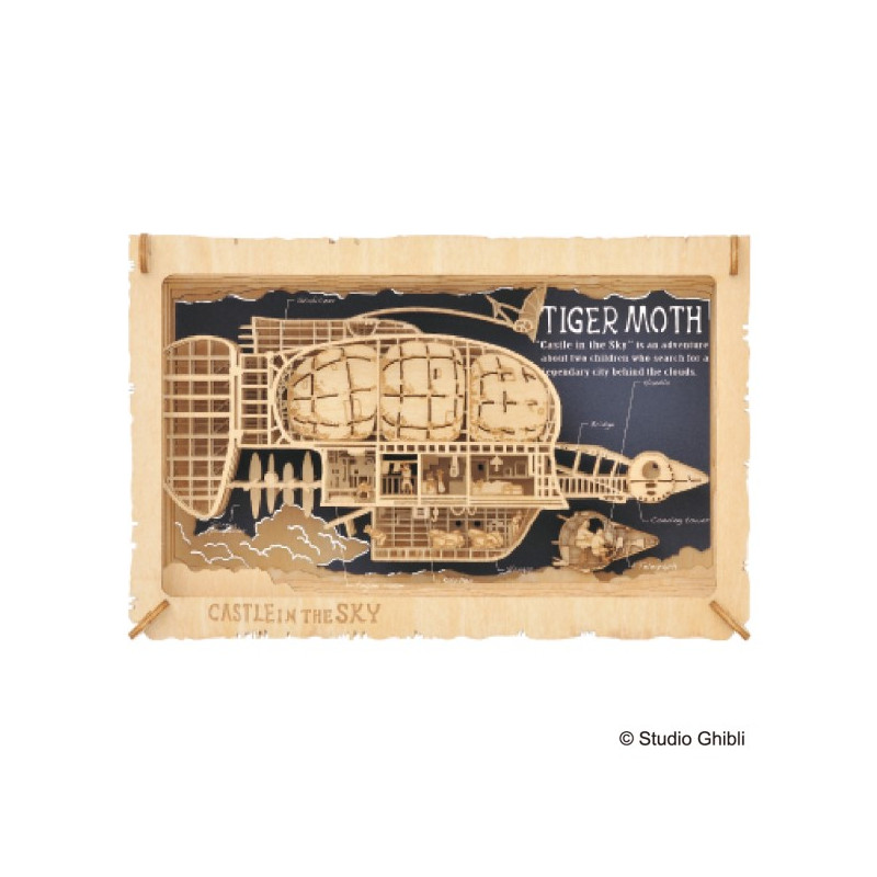 Paper Theaters - Paper Theater Wood Style Tiger Moth - Castle in the Sky