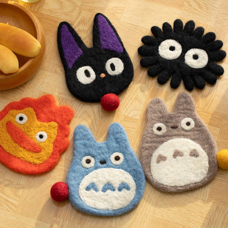 Kitchen and tableware - Handmade Wool Coaster Middle Totoro - My Neighbor Totoro