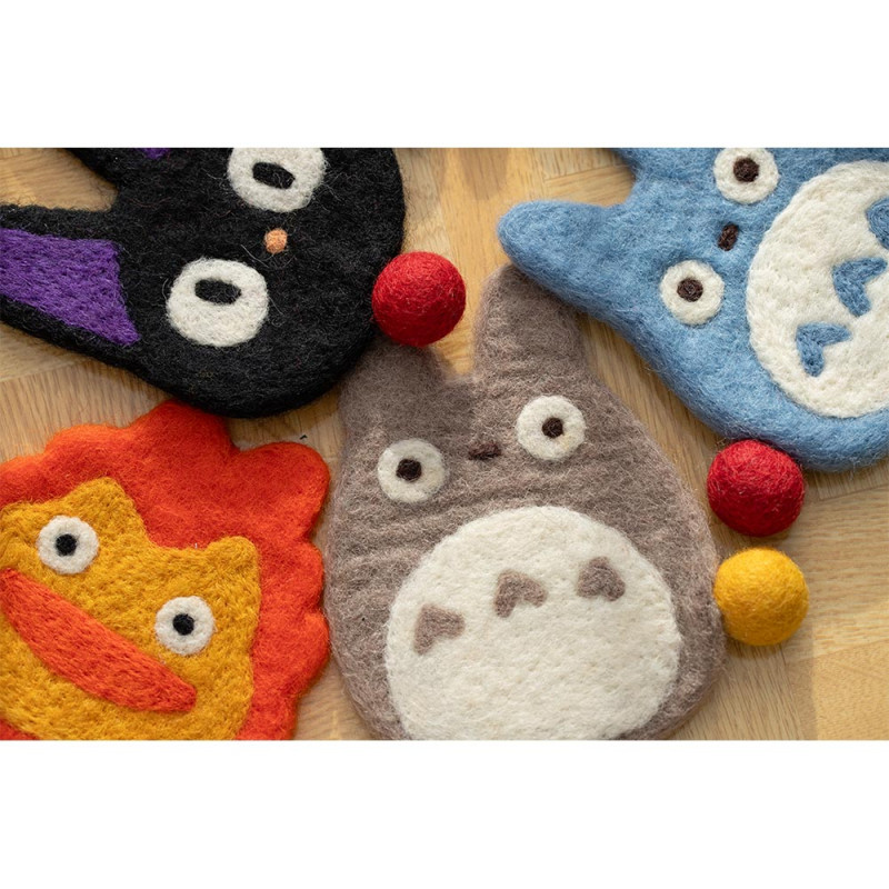 Kitchen and tableware - Handmade Wool Coaster Middle Totoro - My Neighbor Totoro
