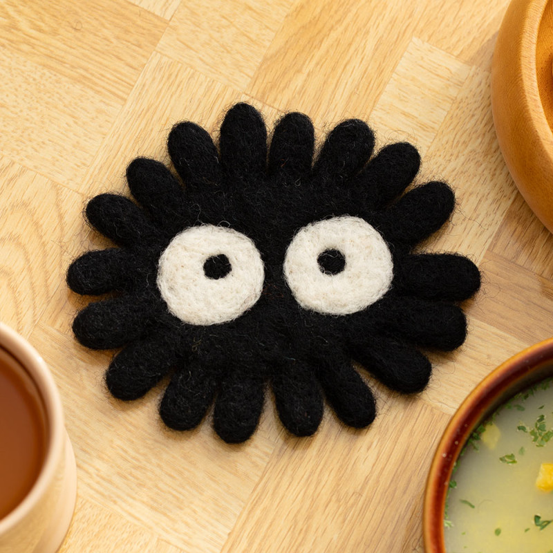 Kitchen and tableware - Handmade Wool Coaster Soot Sprite - My Neighbor Totoro