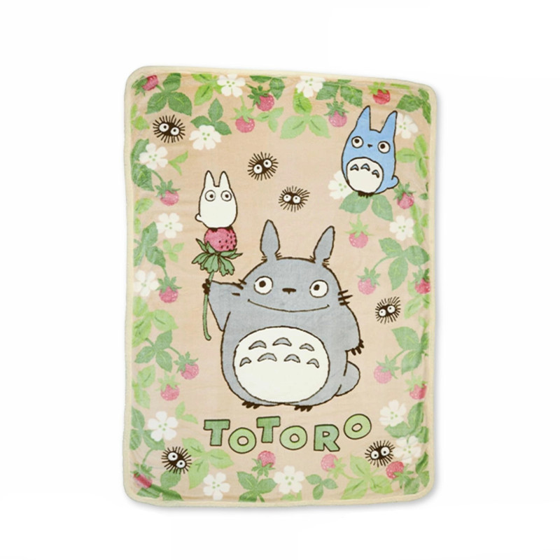 Household linen - Large fluffy Totoro Strawberry blanket 200x140cm - My Neighbor Totoro