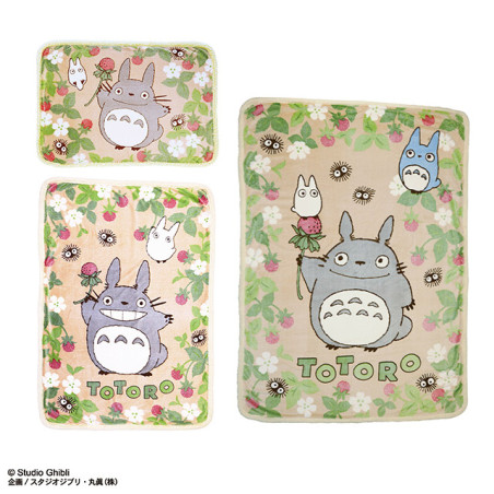 Linge de maison - Grande couverture fluffy Totoro Fraise 200x140cm - Mon Voisin Totoro