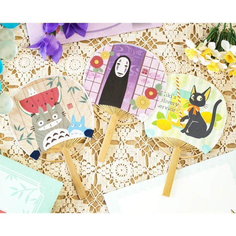 Accessoires - Éventail Bambou & Enveloppe No Face avec Fleur - Le Voyage de Chihiro