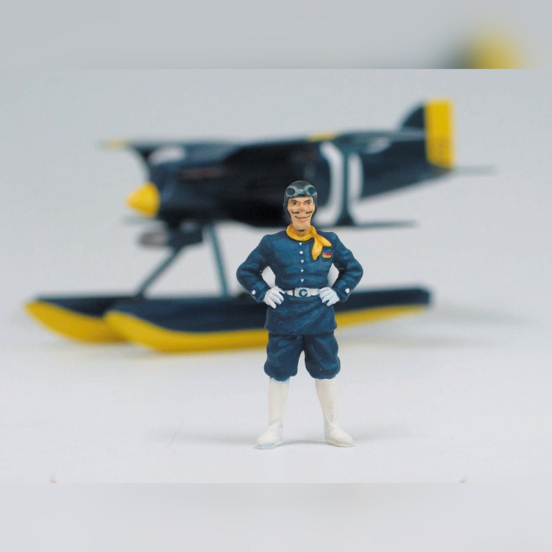 Maquettes - Maquette Curtiss R3C-0 Hydravion + fig. Curtis 1/48 - Porco Rosso