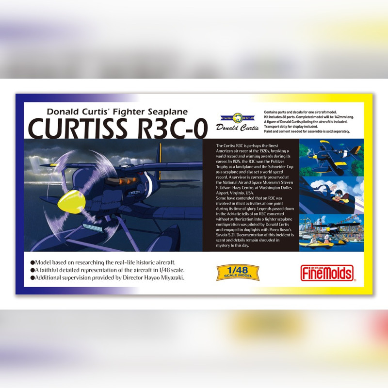 Maquettes - Maquette Curtiss R3C-0 Hydravion + fig. Curtis 1/48 - Porco Rosso