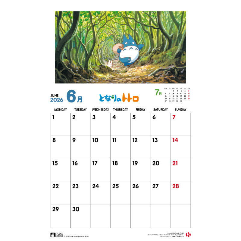 Schedule diaries and Calendars - Totoro 2026 Calendar - English version