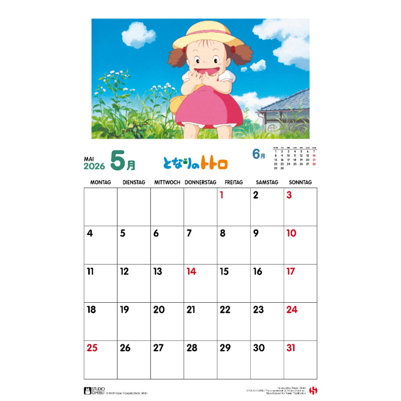 Schedule diaries and Calendars - Totoro 2026 Calendar - German version