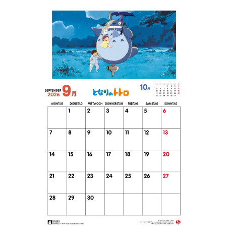 Agendas y calendarios - Calendrier Totoro 2026 - DE