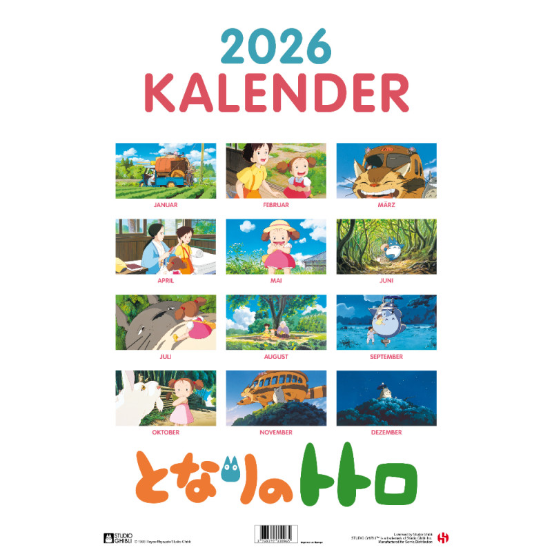 Schedule diaries and Calendars - Totoro 2026 Calendar - German version