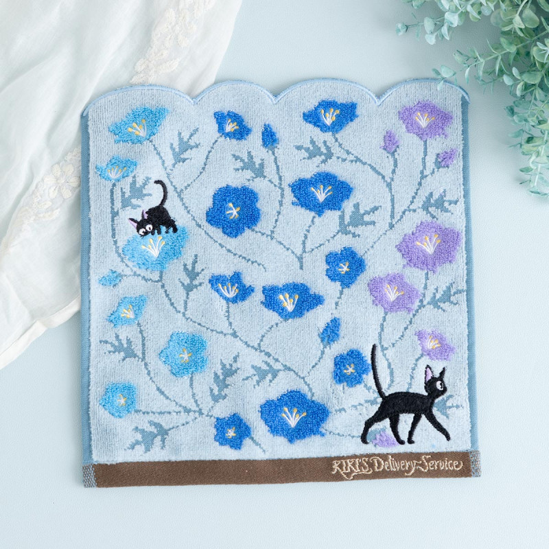 Household linen - Mini Towel Jiji blue flower 25x25 cm - Kiki’s Delivery Service