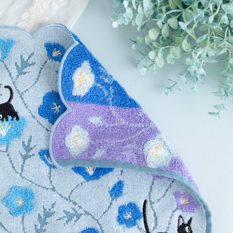 Household linen - Mini Towel Jiji blue flower 25x25 cm - Kiki’s Delivery Service