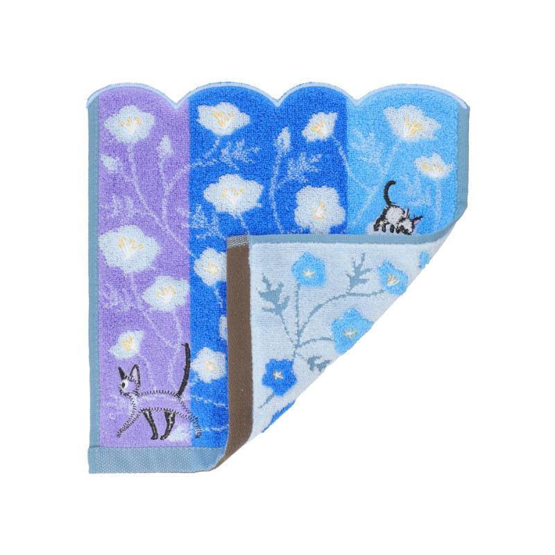 Household linen - Mini Towel Jiji blue flower 25x25 cm - Kiki’s Delivery Service