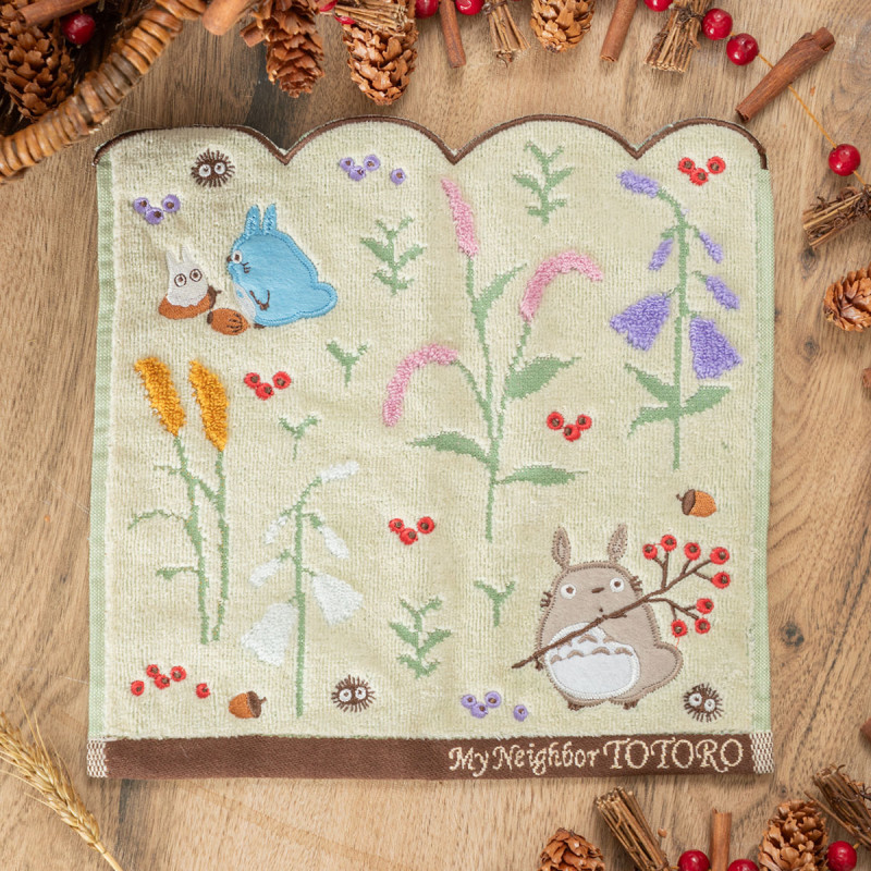 Household linen - Mini Towel A moment in Autumn 25x25 cm - My Neighbor Totoro